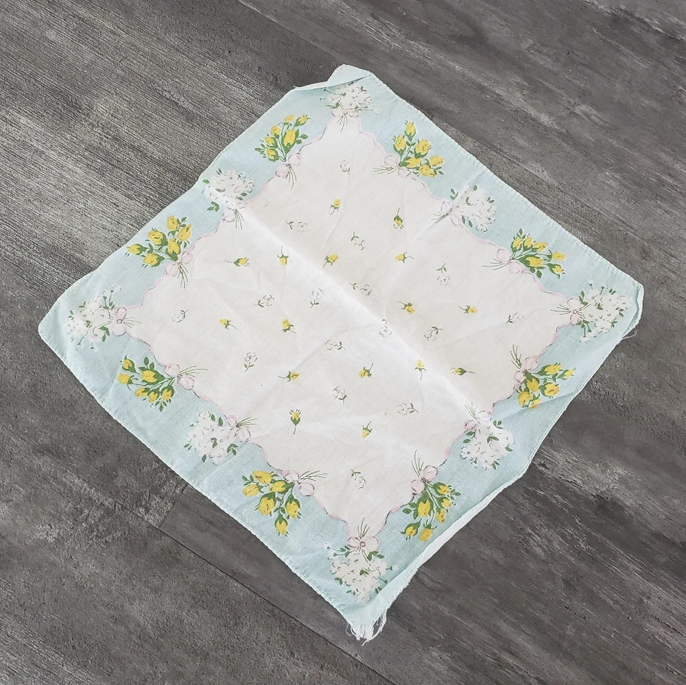 Multicolored Floral Vintage Hankerchief